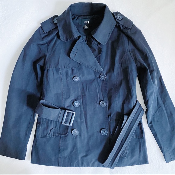 Forever 21 Jackets & Blazers - SOLD❌ Forever21 Navy Lightweight Belted Trench